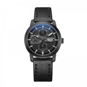 Alexandre Christie AC 6562 Full Black Leather BFLIPBA